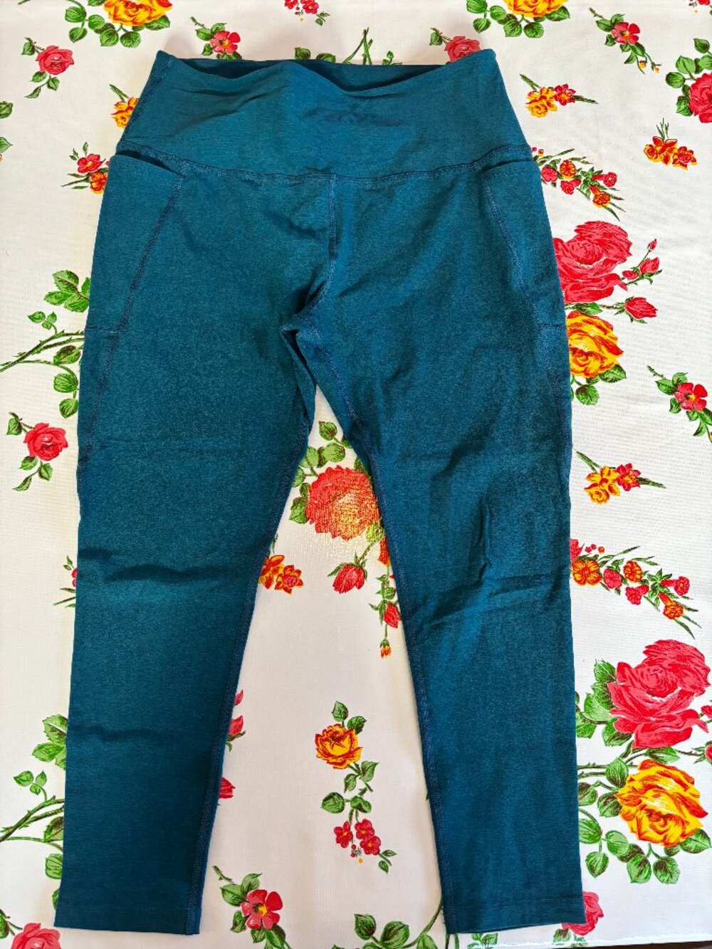 Beyond Yoga Out of Pocket High Waisted Leggings Size 1X Peacock Color